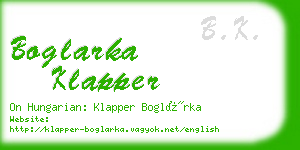 boglarka klapper business card